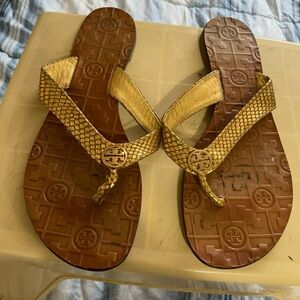Tory Burch Metallic Gold Sandals